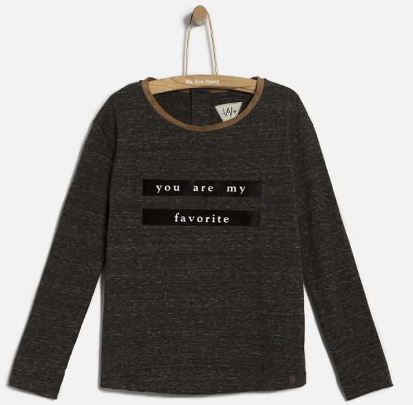 WAY by IKKS Wanderlust Langarmshirt gris chiné anthra foncé ---nur noch Größe M/176---